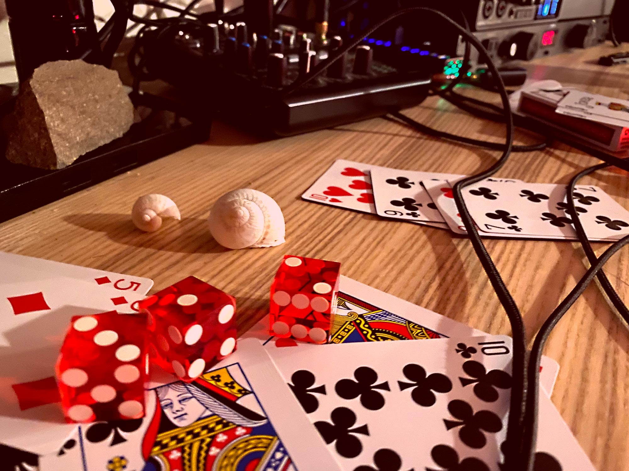 Cards, dice, shells