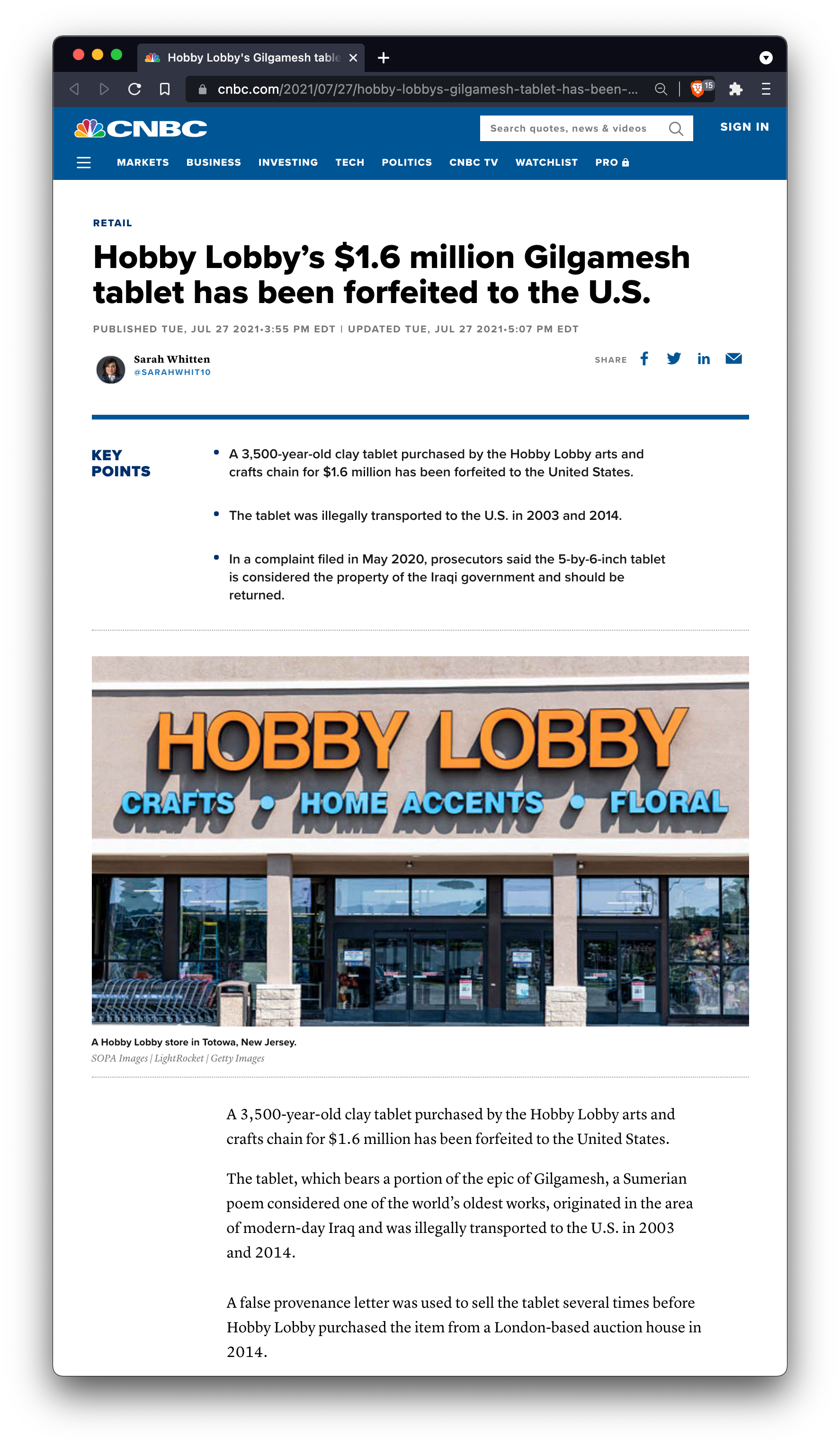 Hobby Lobby Gilgamesh