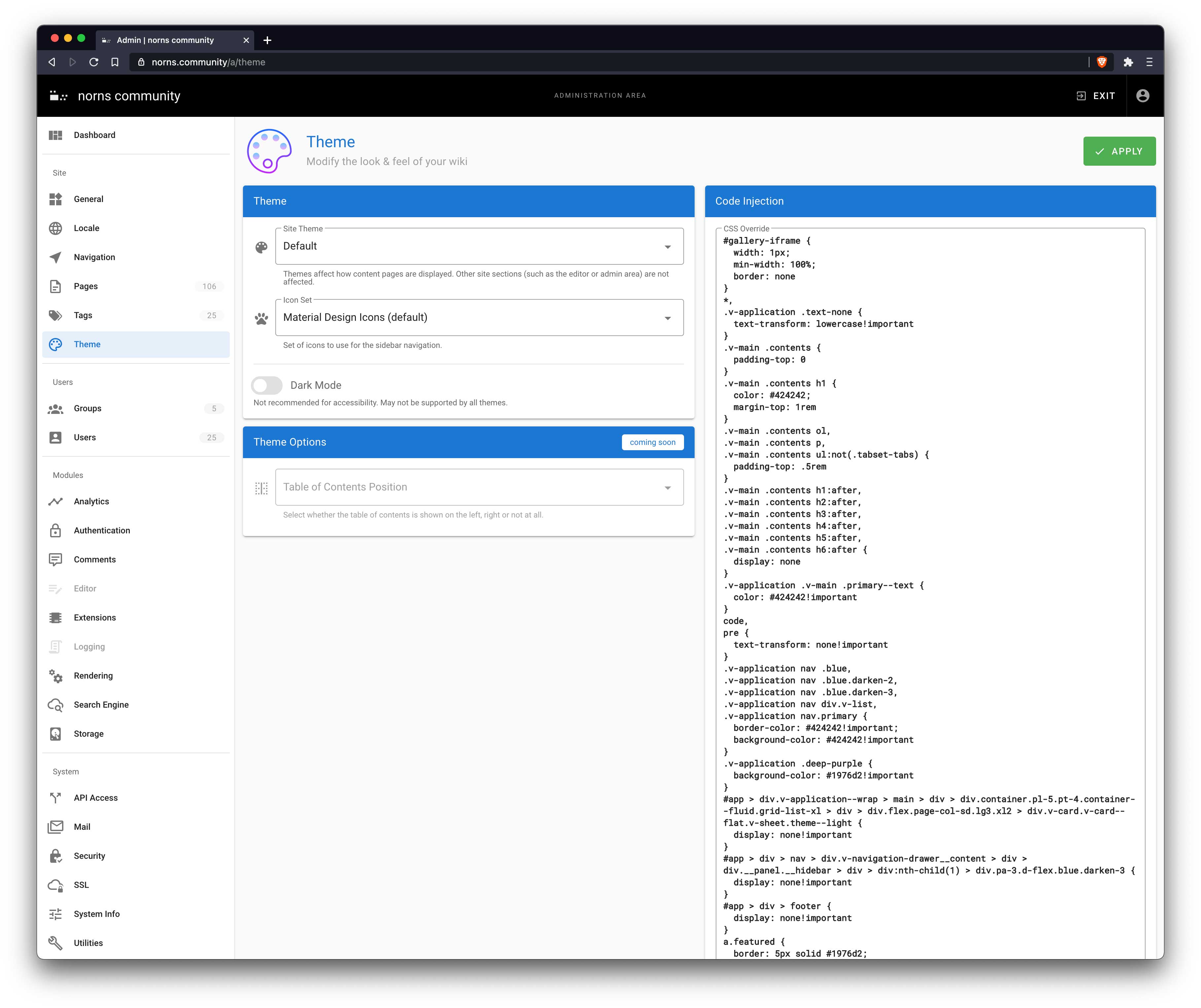 norns community css