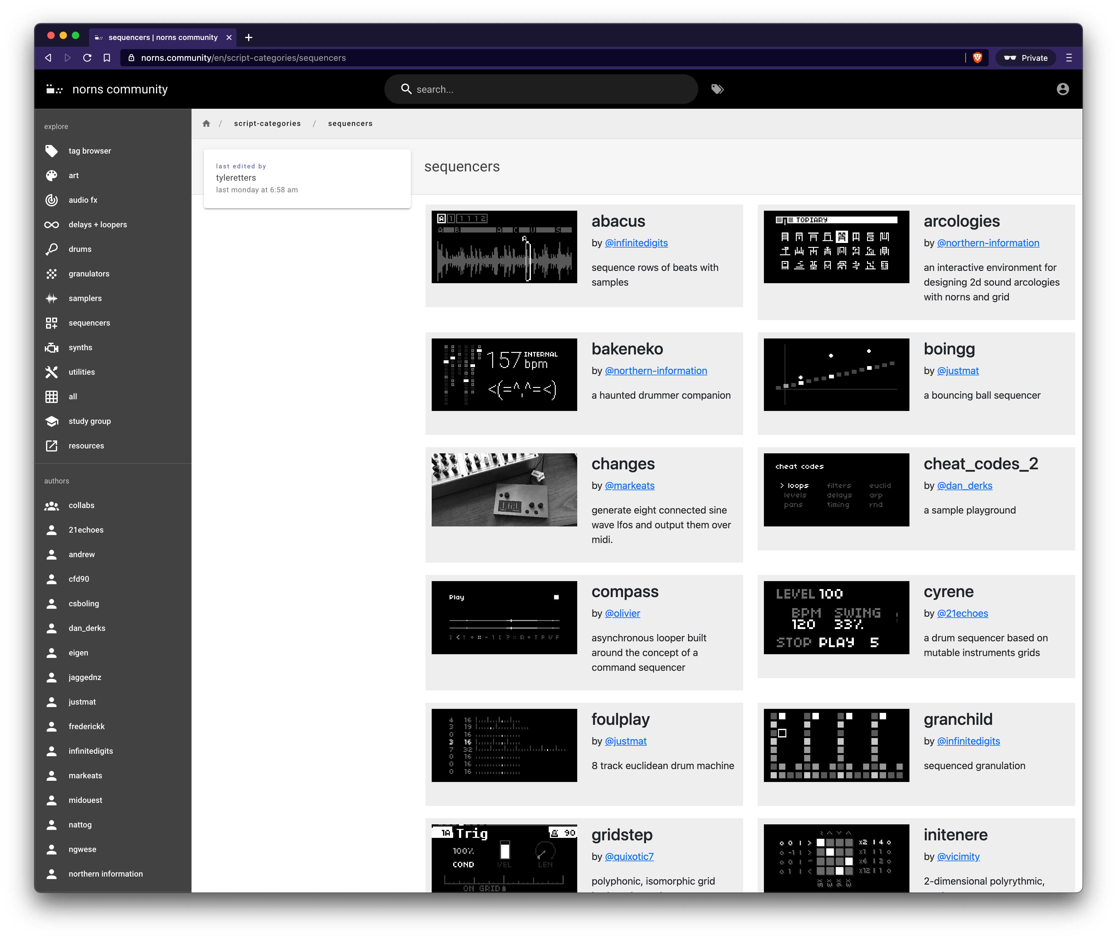 norns community sequencers