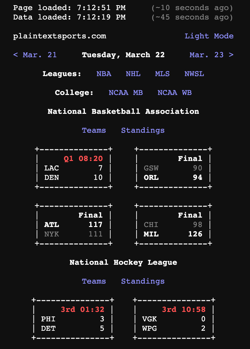 Plain Text Sports
